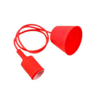Trade Shop - Portalampada A Sospensione Pendente Lampadario Soffitto E27 Rosso Dt-j01 1 Metro -