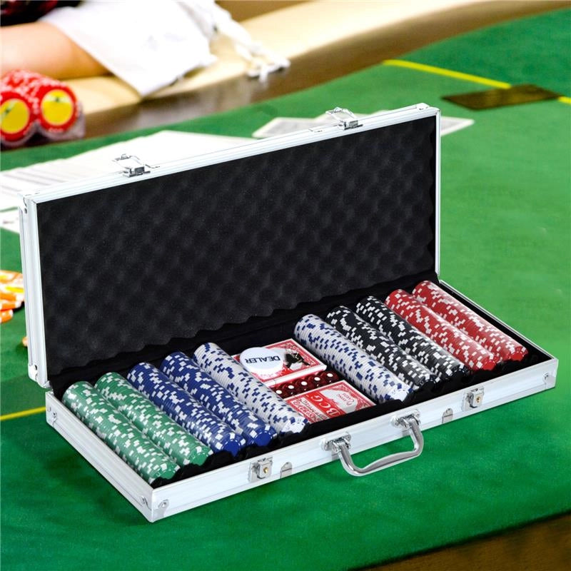 SET POKER VALIGETTA PROFESSIONALE CON 500 FICHES E 2 MAZZI DI CARTE