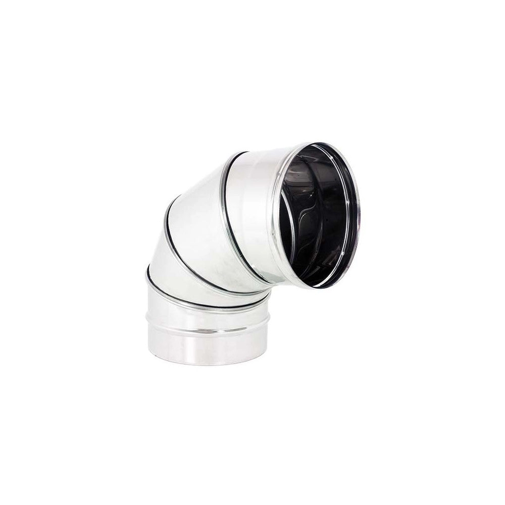 Curva gomito inox 130mm orientabile registrabile 5 decimi curvatura 0-90°
