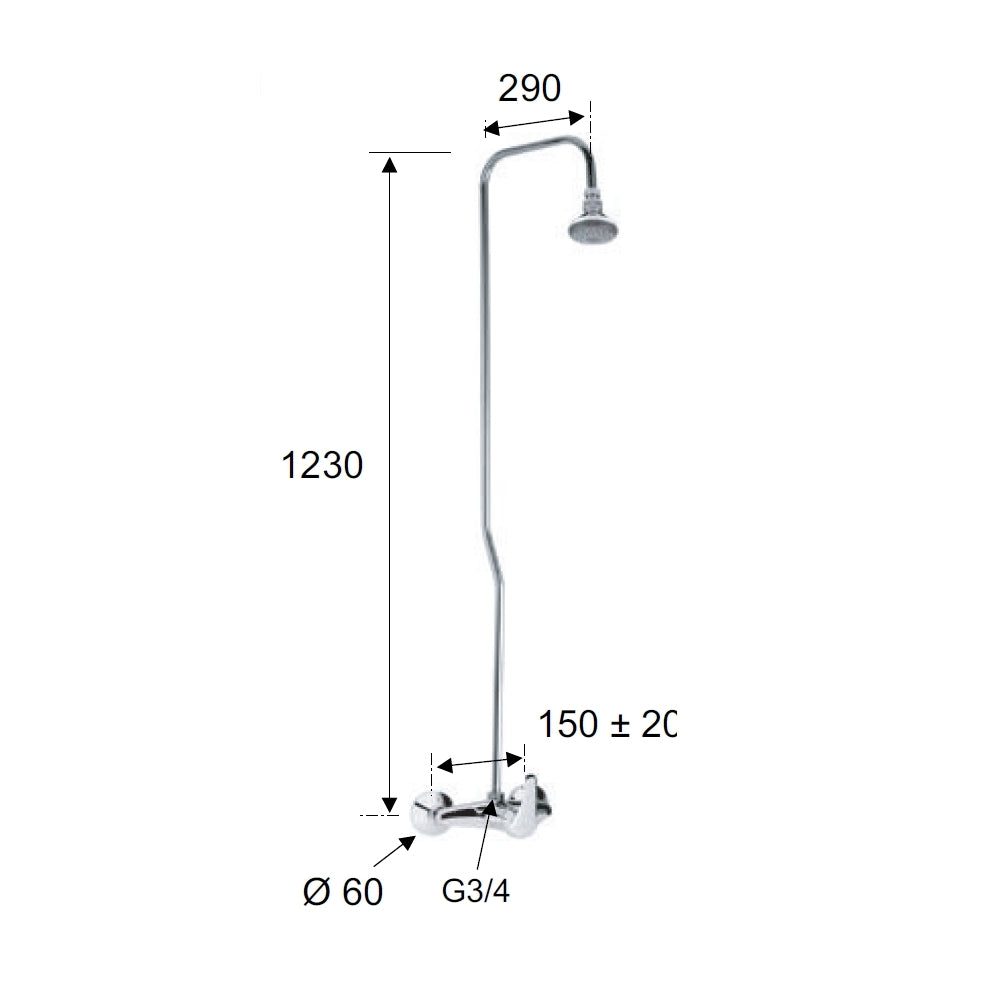 Colonna doccia con soffione - serie 35
