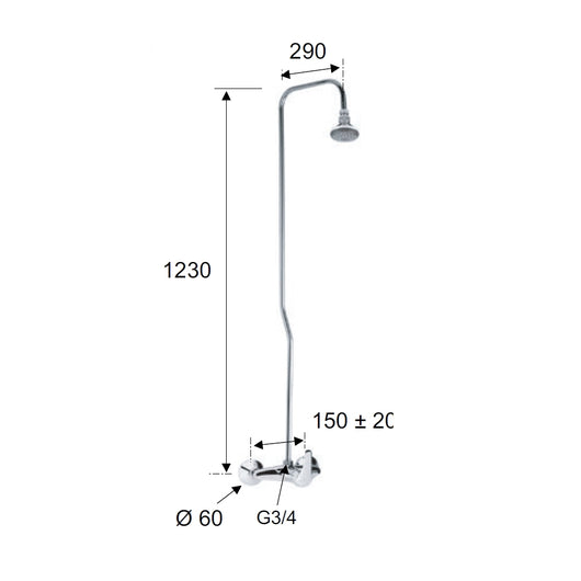 Colonna doccia con soffione - serie 35