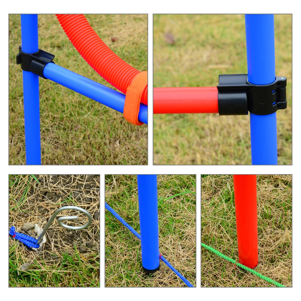Set Agility per Cani 11 Pezzi con Ostacoli e Borsa Trasporto ¨C zephmum ¨C Rosso e Blu