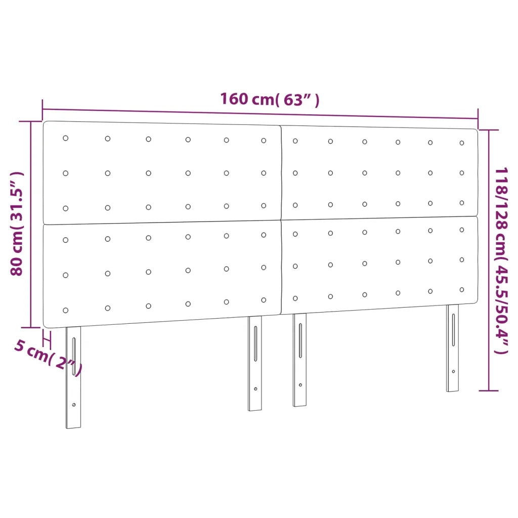 Testiera a LED-Testata con LED Grigio 160x5x118/128cm in Similpelle 707431