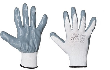 GUANTI NYLON PALMO NITRILE LIGHT TG.11 XXL GRIGIO confezione da PAIA 12