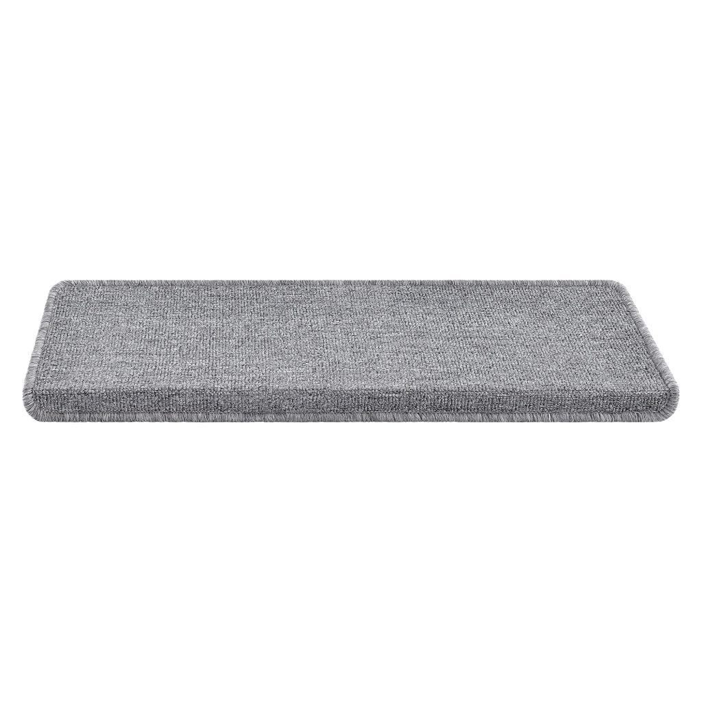 Set di 15 gradini rettangolari antiscivolo 65 x 24 cm con bordo grigio chiaro 03_0007608