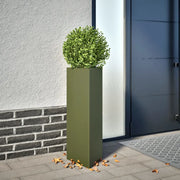 Fioriere 2 pz Verde Oliva Triangolari 30x26x75 cm in Acciaio 851150