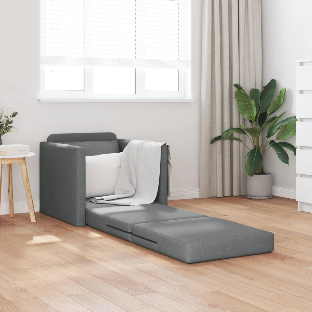 Sofa Bed Flooor 2-in-1 Grigio Scuro 74x77x81 cm Tessuto