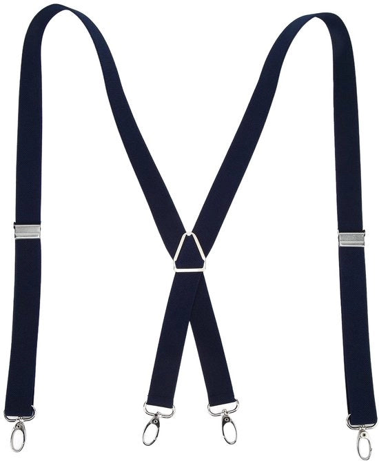 Bretelle per Uomo - Adattabili - Flessibili - con Supporto X - 4 Ganci Rotativi - Duraturo - Cerniere Rafforzate - Bretella