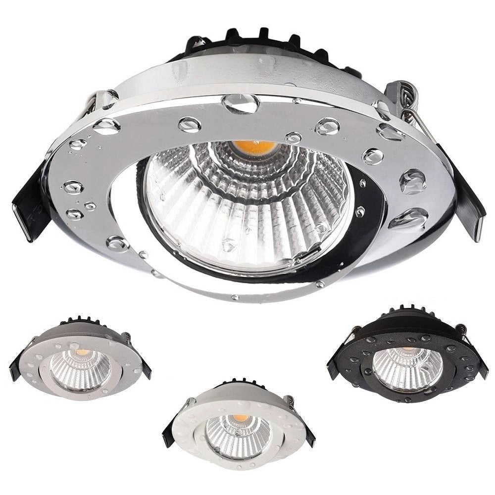 Trade Shop - Faretto Incasso Tondo Slim Luce Soffitto Box Doccia Led 8w Orientabile Dimmerabile -