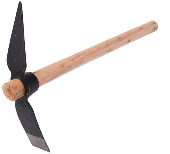 Ferramenta per giardino a doppia faccia - Manico in legno - Manubrio in acciaio di carbonio - Utensile per giardino robusto e affidabile
