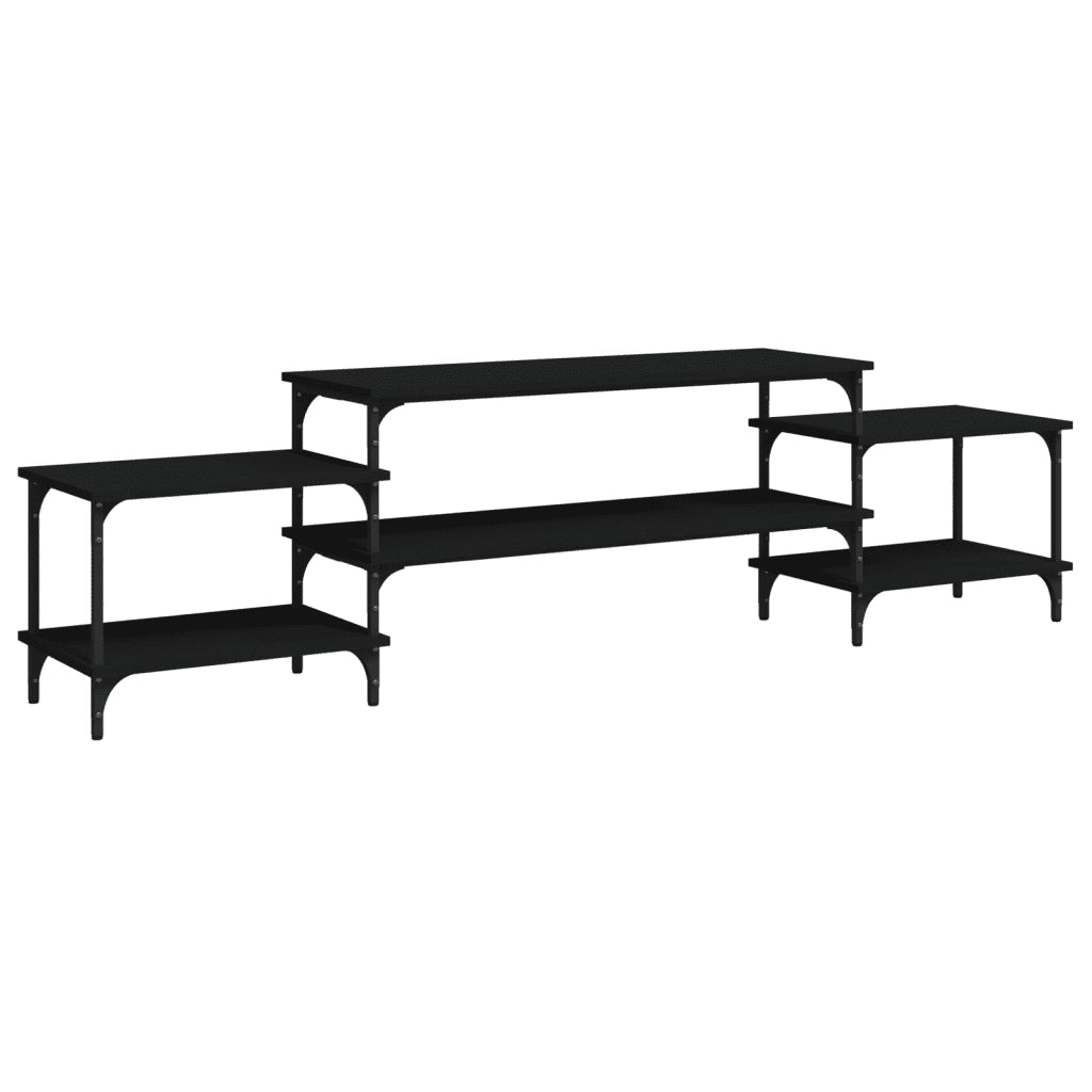 Mobile Porta TV-Mobile per TV-Credenza TV Nero 197x35x52 cm in Legno Multistrato