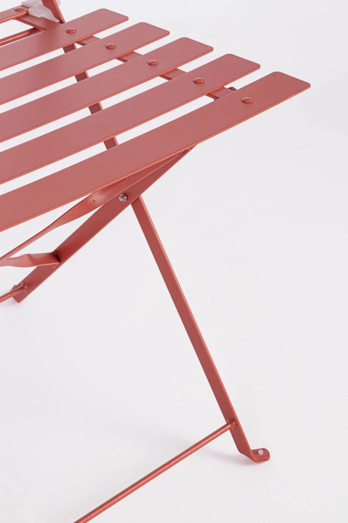 Set 3 Pezzi Bistrot da Giardino con Tavolo e 2 Sedie in Acciaio Verniciato Austin Terracotta