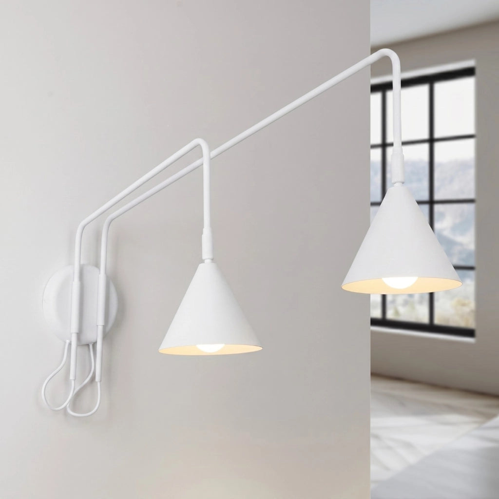 Applique NOX 2 bianco con interruttore