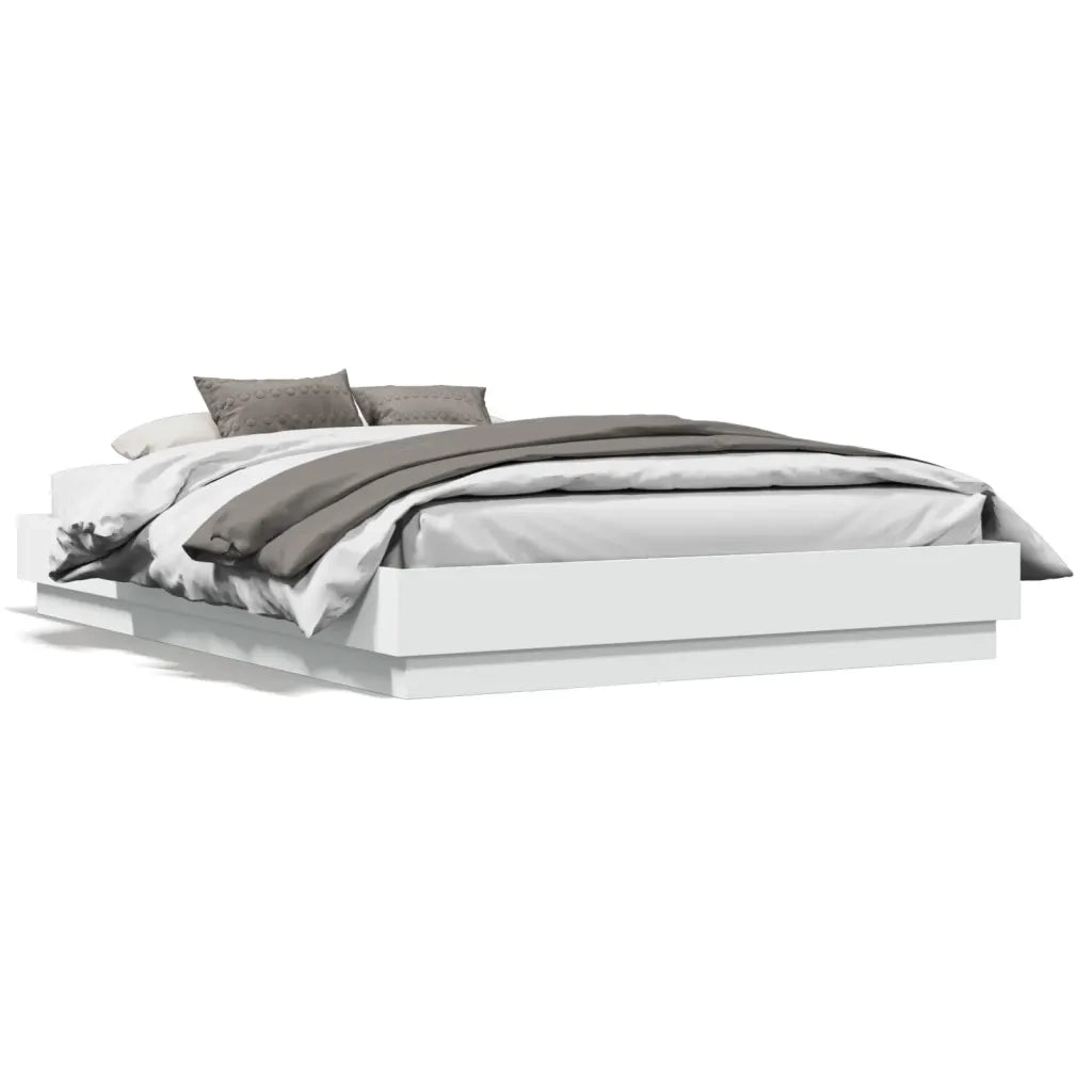 Giroletto-Struttura Letto Bianco 140x190 cm in Legno Multistrato 111154