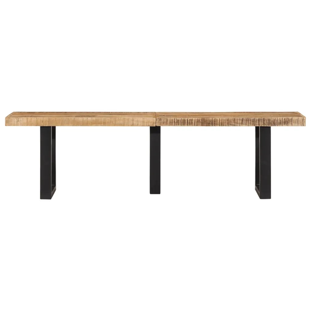 Panca 160 cm in Legno Massello di Mango Grezzo e Acciaio 4006413