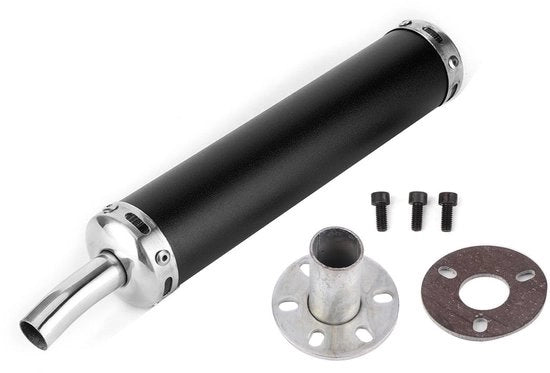 Sostituzione Silenziatore 20 Mm - Silenziatore di Scappamento - Montaggio - Pezzi di Ricambio Modificati - Motocicletta a Due Tempi - Nero - Scappamento