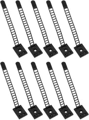 Cavi e Cavi Verst. 10 pz. con Adesivo - Cavi Neri Riciclabili - Senza Foratura - Soluzione di Gestione Cavi con Cavi Adesivi