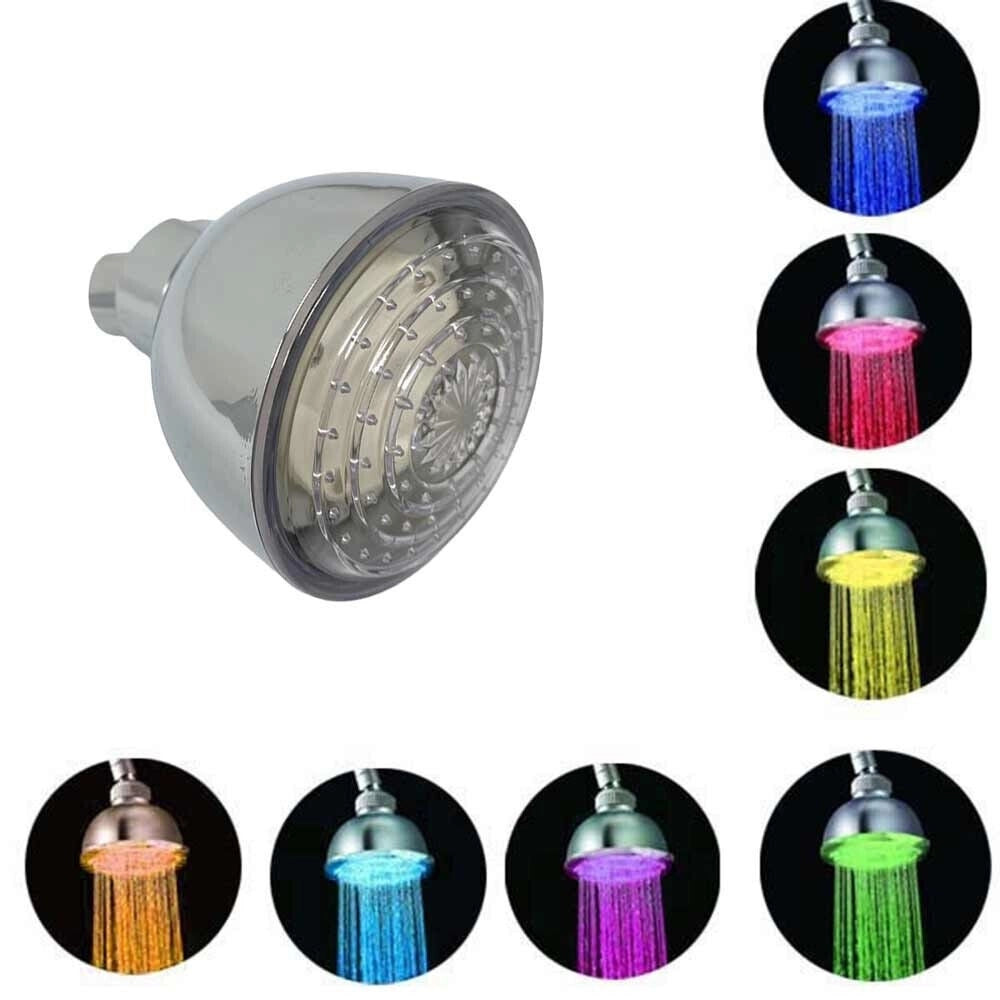 Trade Shop - Soffione Doccia Led Rotondo ø8cm Cromoterapia Doccia Emozionale Multicolor 79900 -
