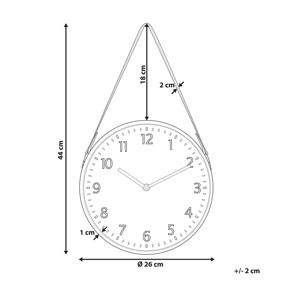 Orologio da Parete Marrone MDF Ecopelle Design Vintage Rotondo 26 cm