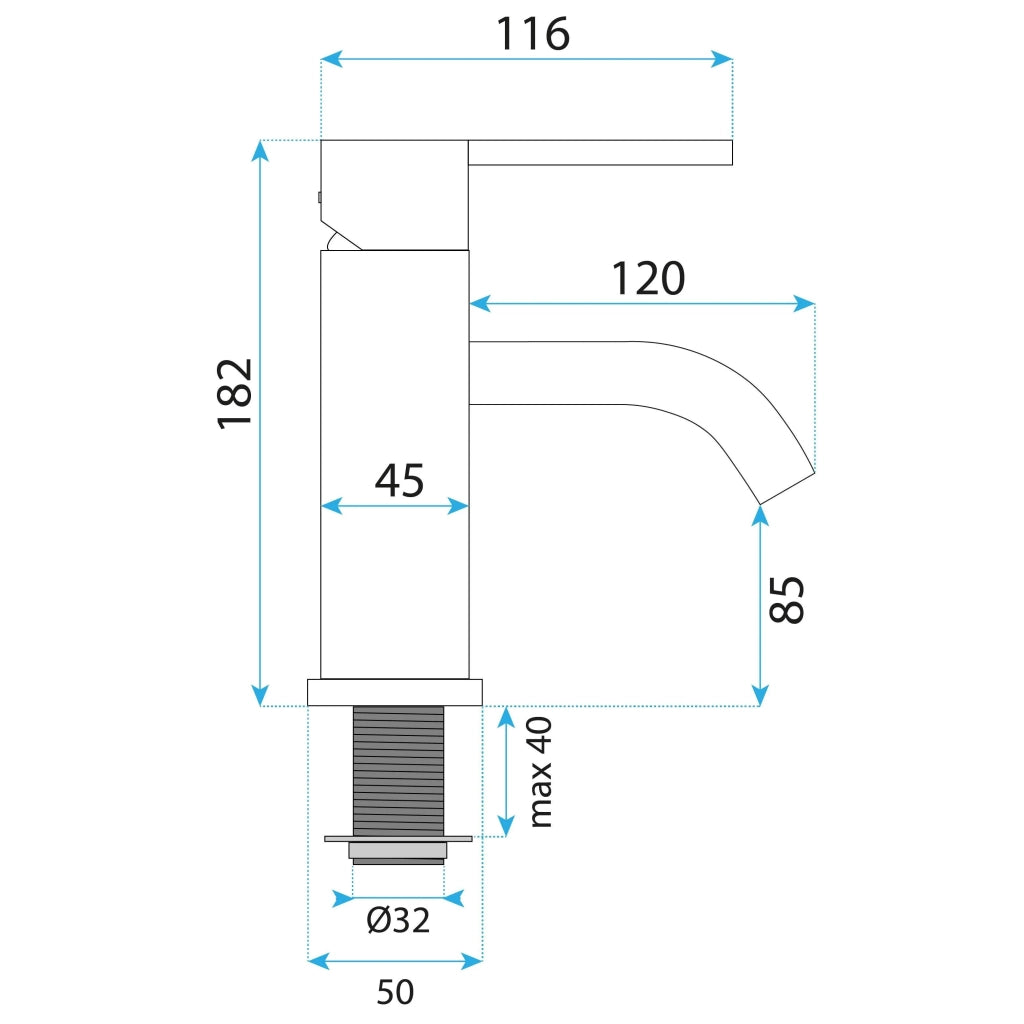 Rubinetto Da Lavabo Rea Foster Nickel Gold Low