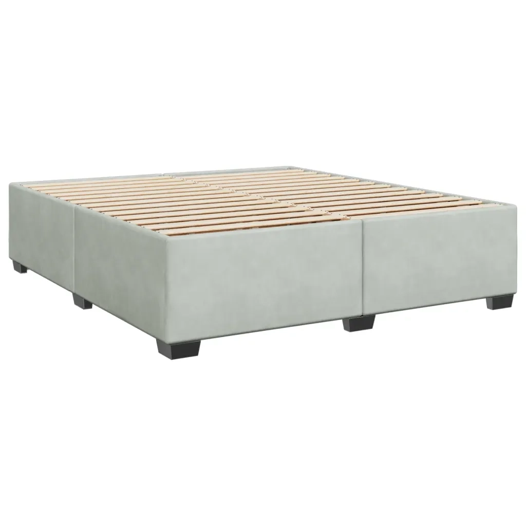 Giroletto a Molle con Materasso Grigio Chiaro 180x200cm Velluto