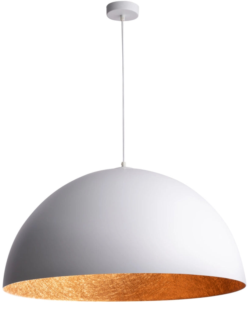 Lampada a sospensione decorativa Sfera bianco/rame Ø90 E27