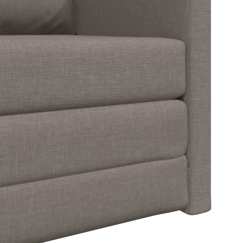 Divano Letto 2-in-1 Tortora 74x77x81 cm Tessuto