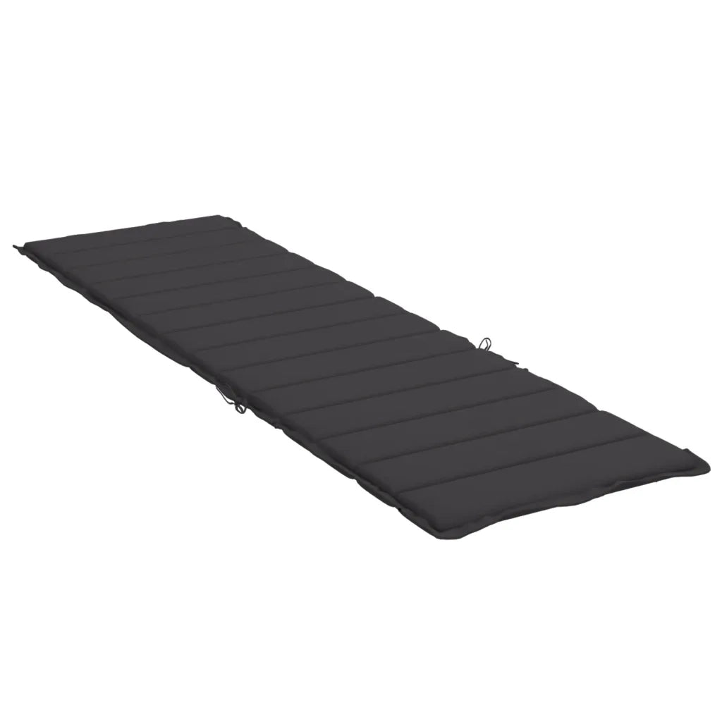 Cuscino per Lettino Nero 200x70x3 cm in Tessuto Oxford