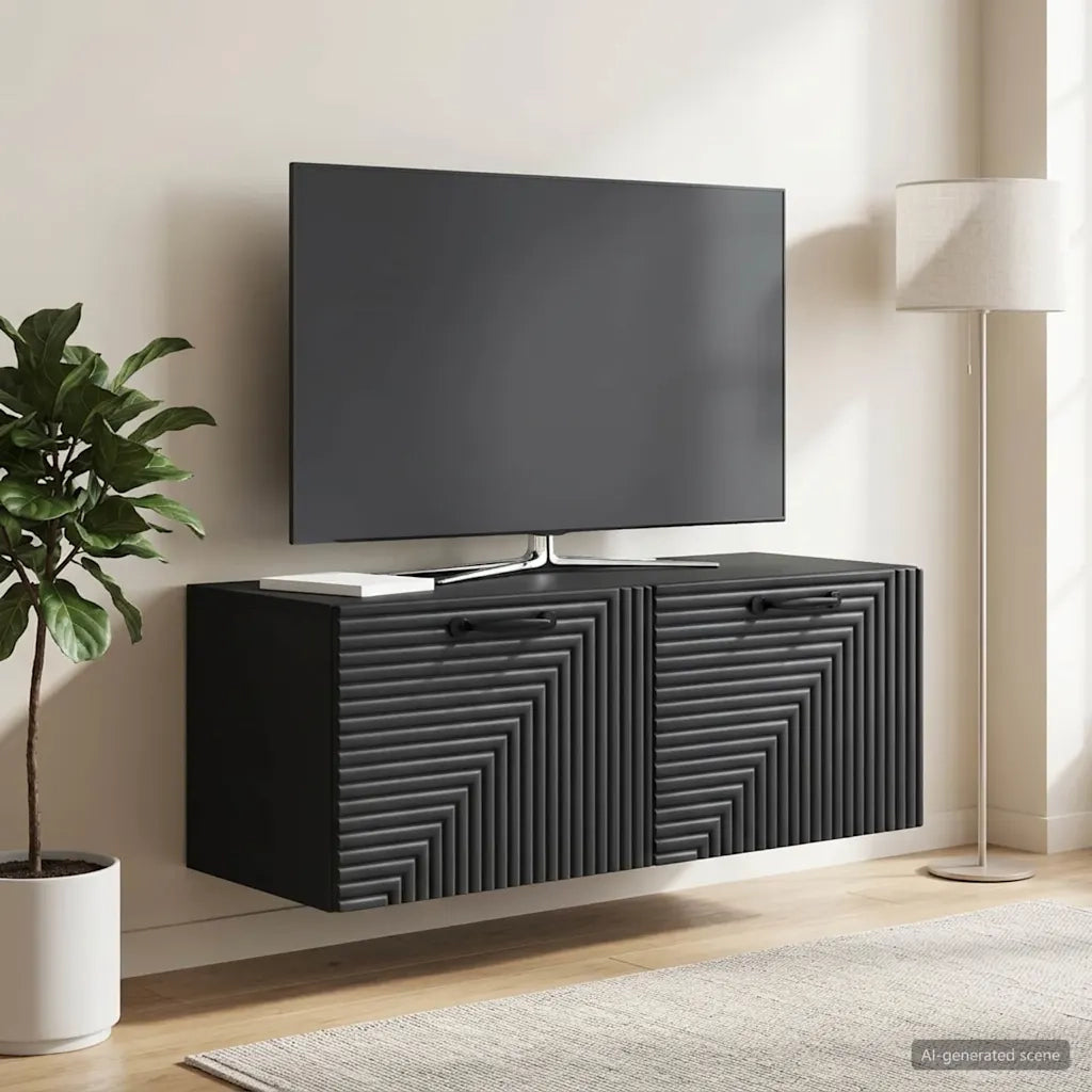 Mobile Porta TV da Muro Nero 78,5 x 31 x 30 cm 898716