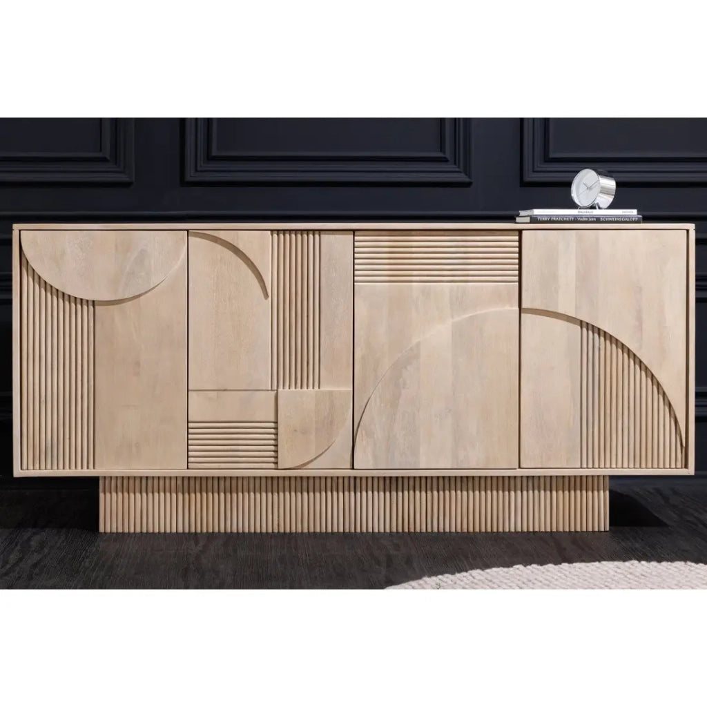 Buffet ORINO 170 cm – Legno massiccio di mango sbiancato – Stile Art Déco