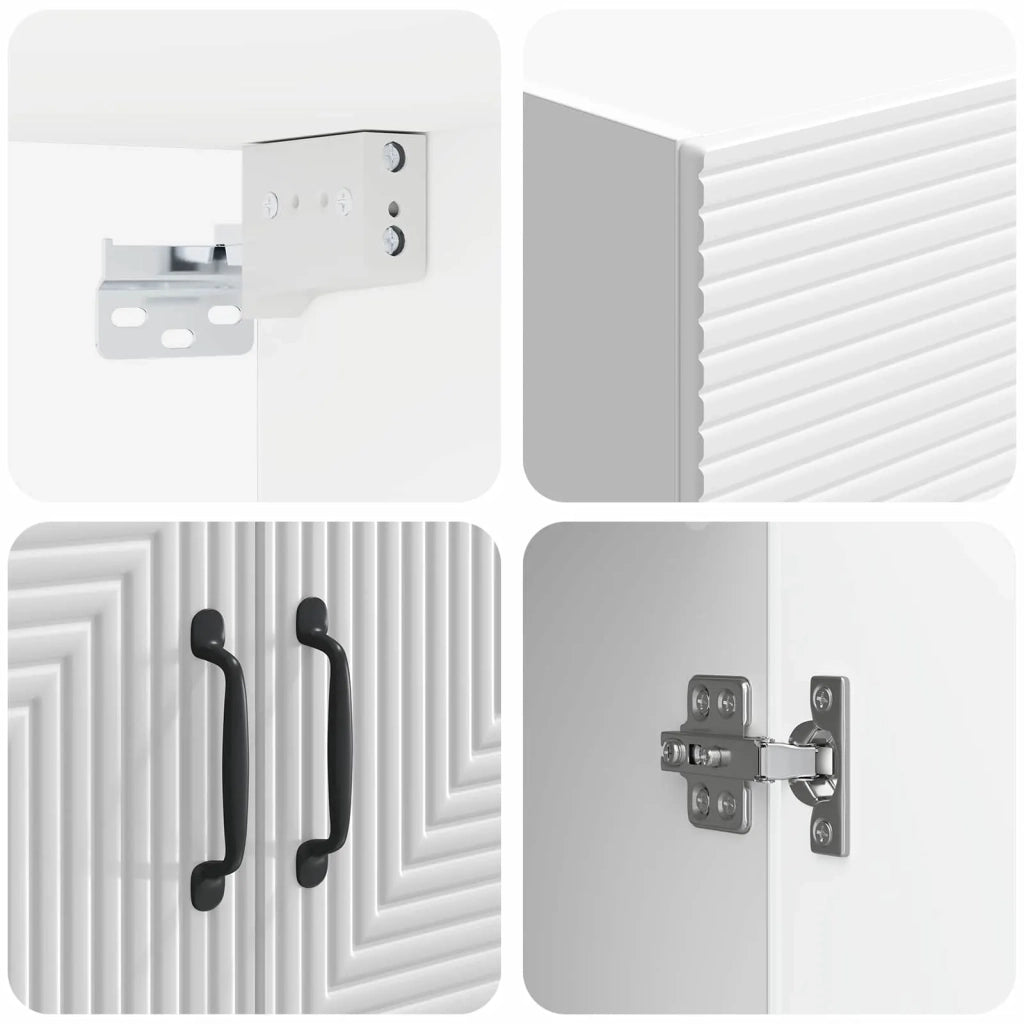 Mobiletto a muro Bianco Lucido 66 x 34,5 x 90 cm 898569