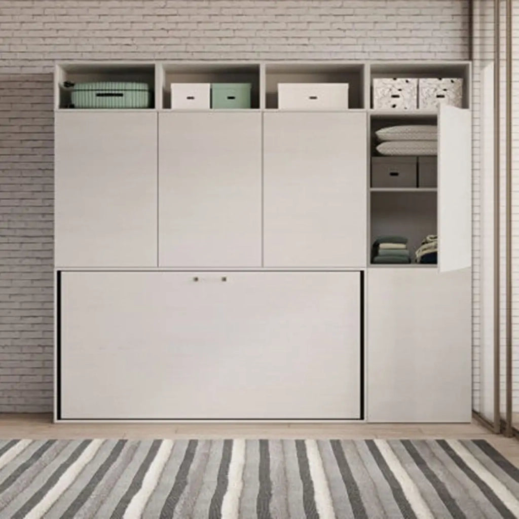 Letto singolo a scomparsa Kando comp.B bianco frassino