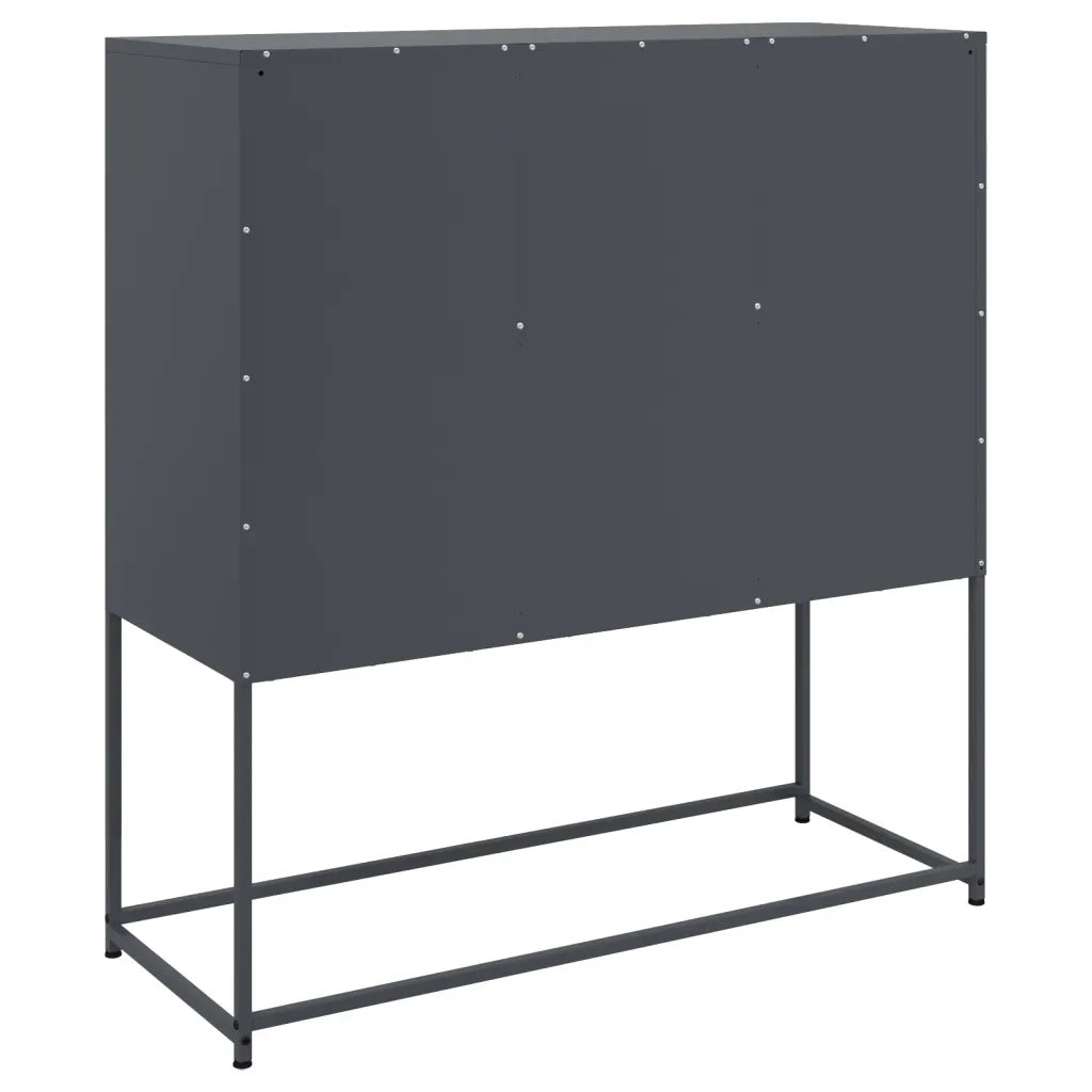 Credenza | Madia | Buffet da pranzo | Armadio da pranzo Antracite 100,5x39x107 cm in Acciaio