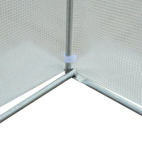 Serra a Tunnel per Esterni con 6 Finestre a Rete 3,5x3 m in Metallo e Plastica PE Bianca