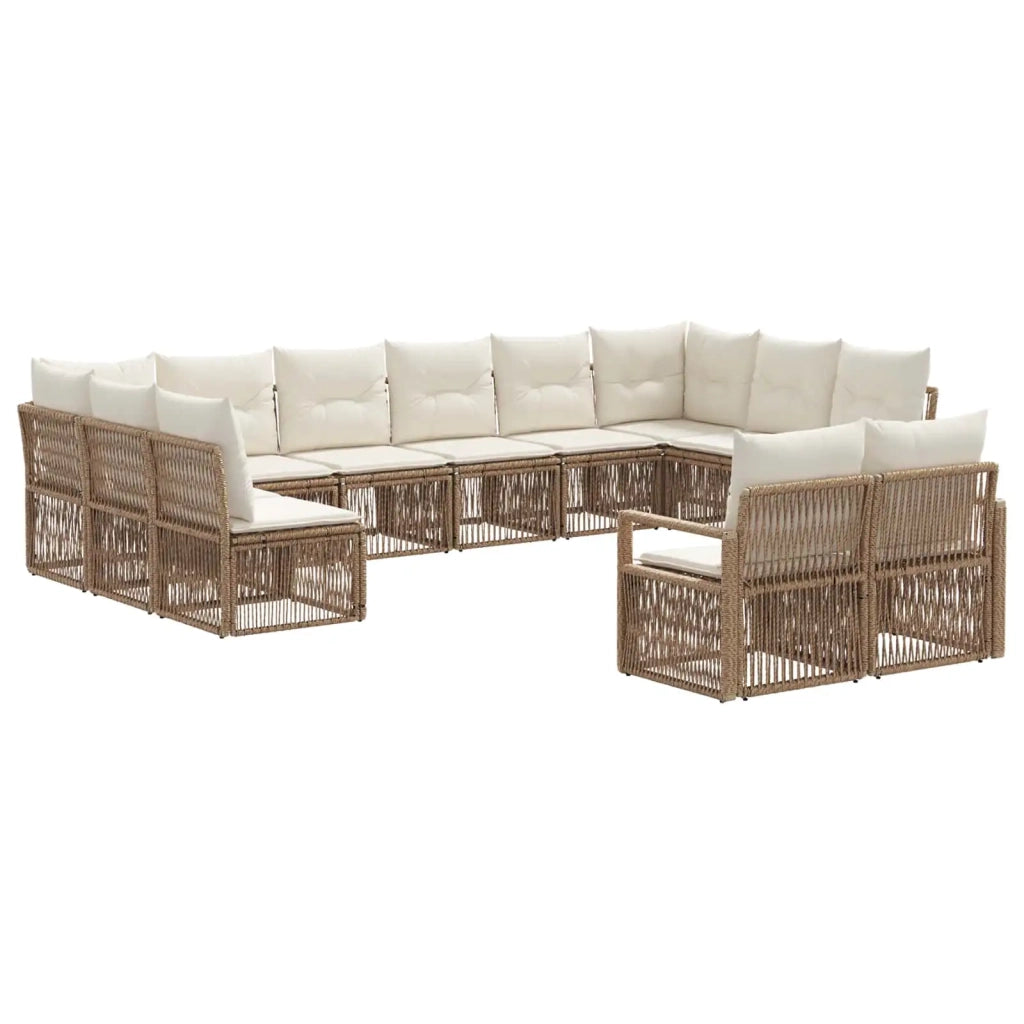 Set Divano da Giardino 12 pcs Beige polyrattan 3435858