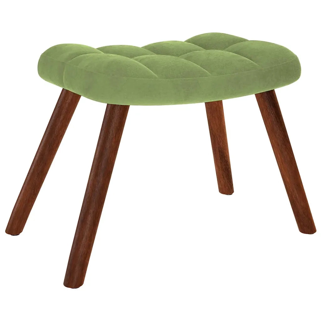 Divano Sedia-Poltrona Relax con Poggiapiedi Verde Chiaro in Velluto 448481