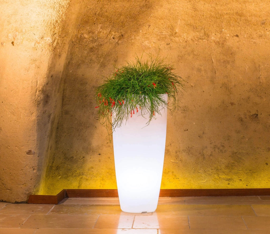 Vaso luminoso RGB con pannello solare cm 40x40x90 - LUCIUS