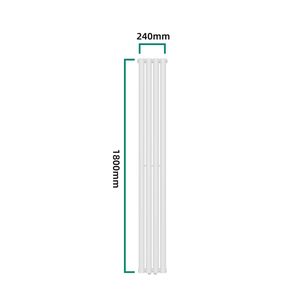 Radiatore a pannello piatto 484 watt acciaio 180 x 24 cm bianco 03_0010450