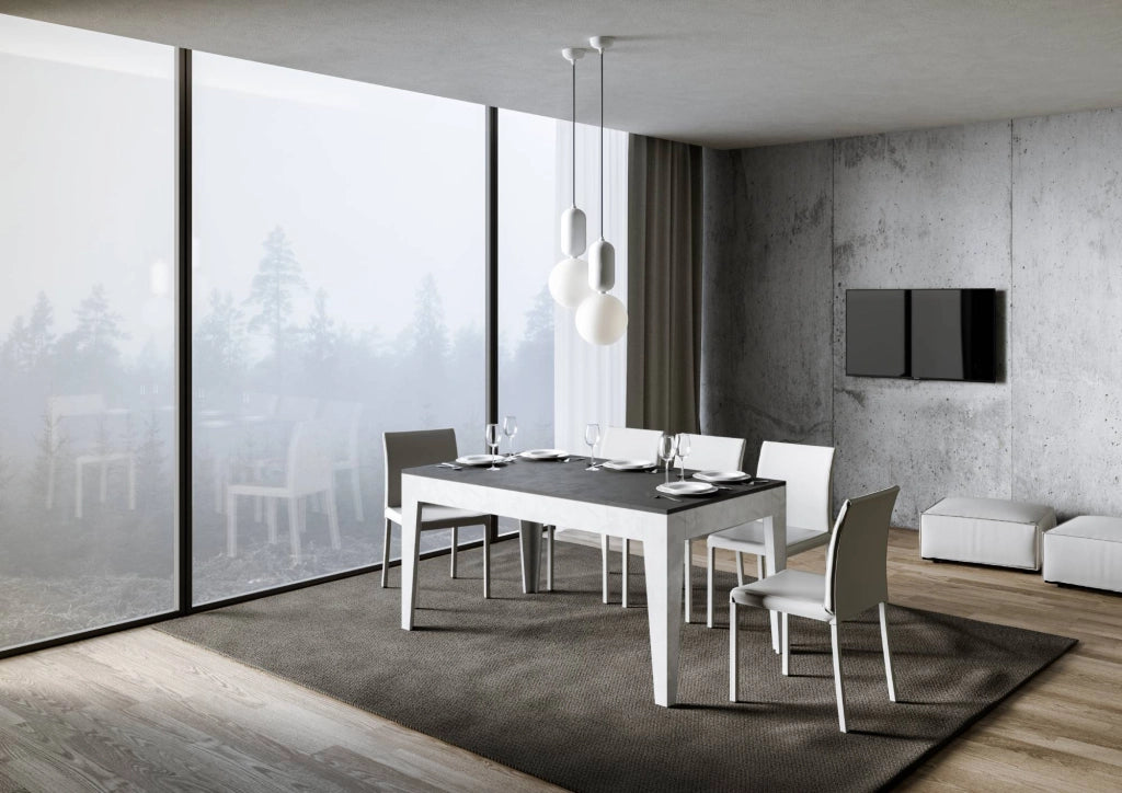 Tavolo Allungabile 160-220x90x77 cm Cico Mix Antracite Spatolato