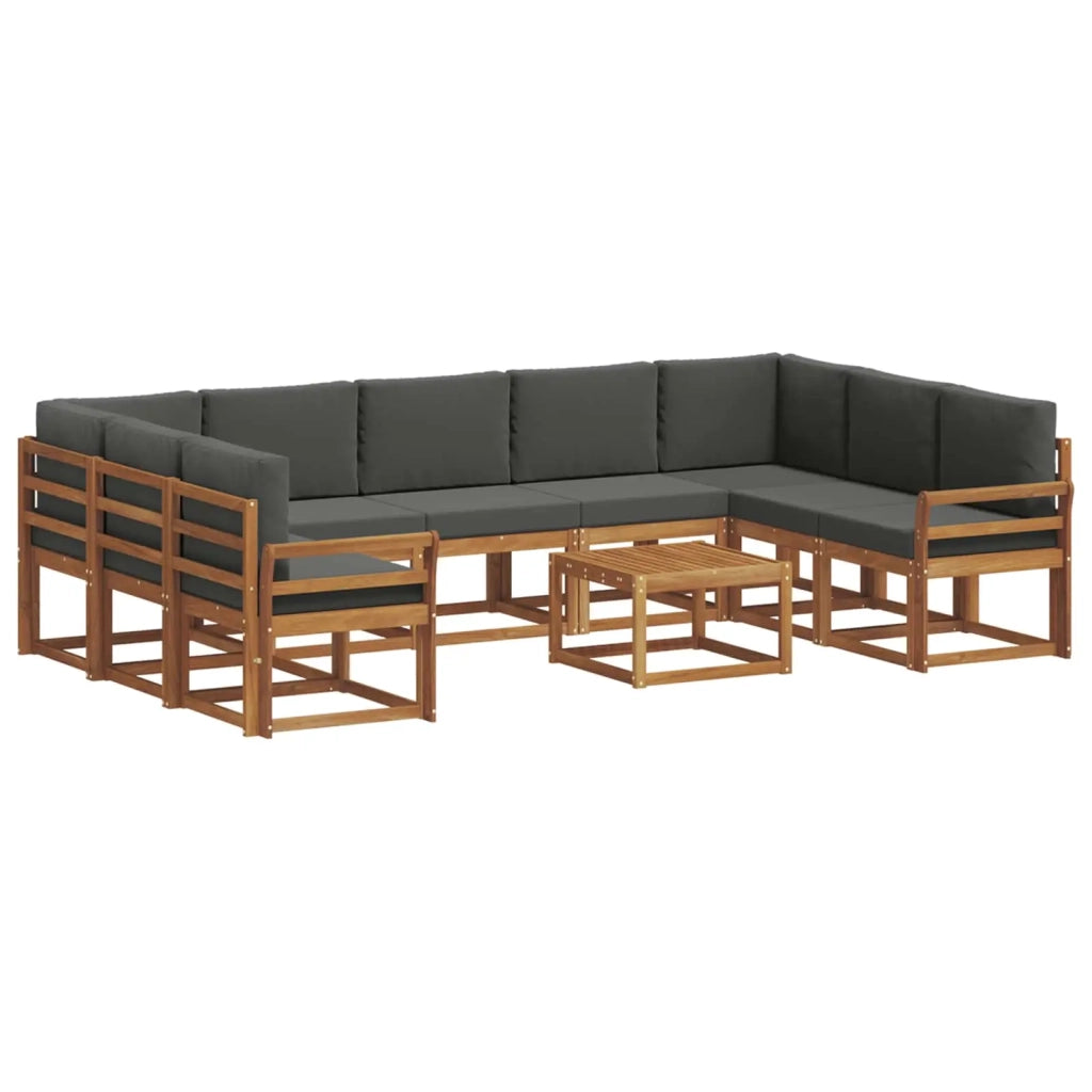 Set di divani da esterno 10 pcs Naturale e Antracite
