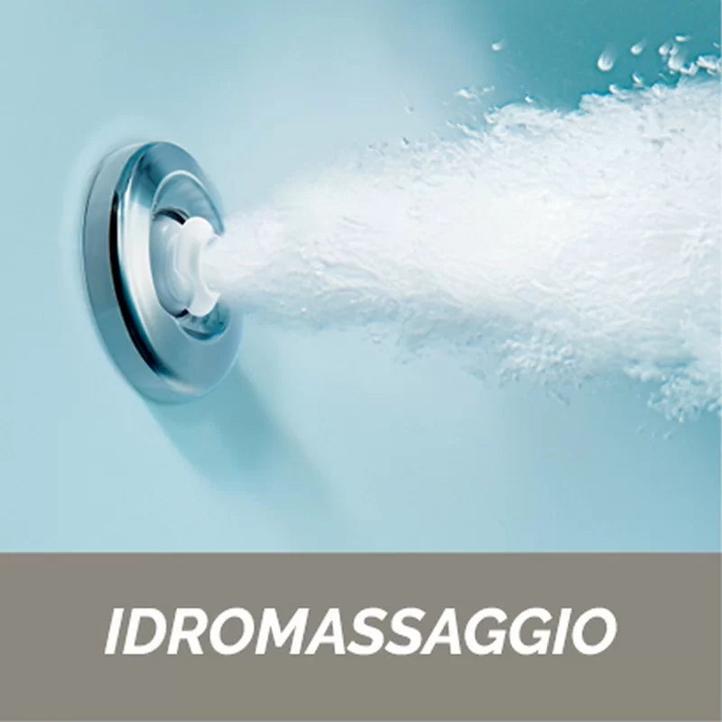 Vasca rettangolare 170x70 con idromassaggio e pannello serie itaca