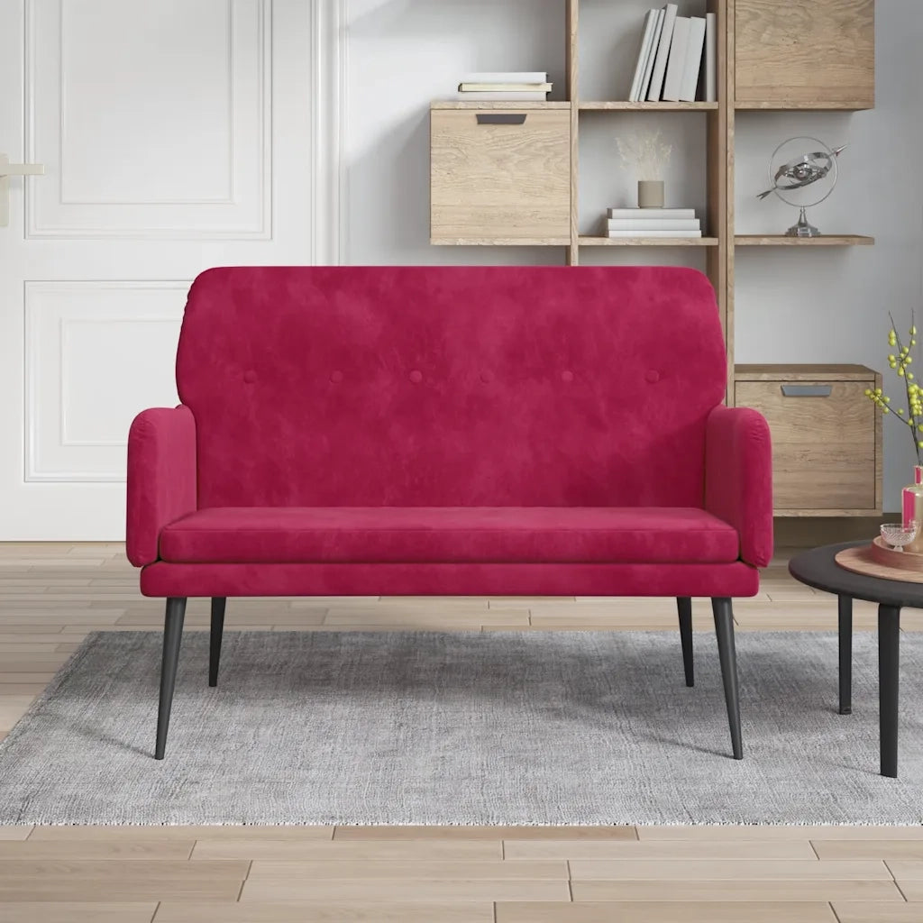 Panca Rosso Vino 108x79x79 cm in Velluto CFW8000678