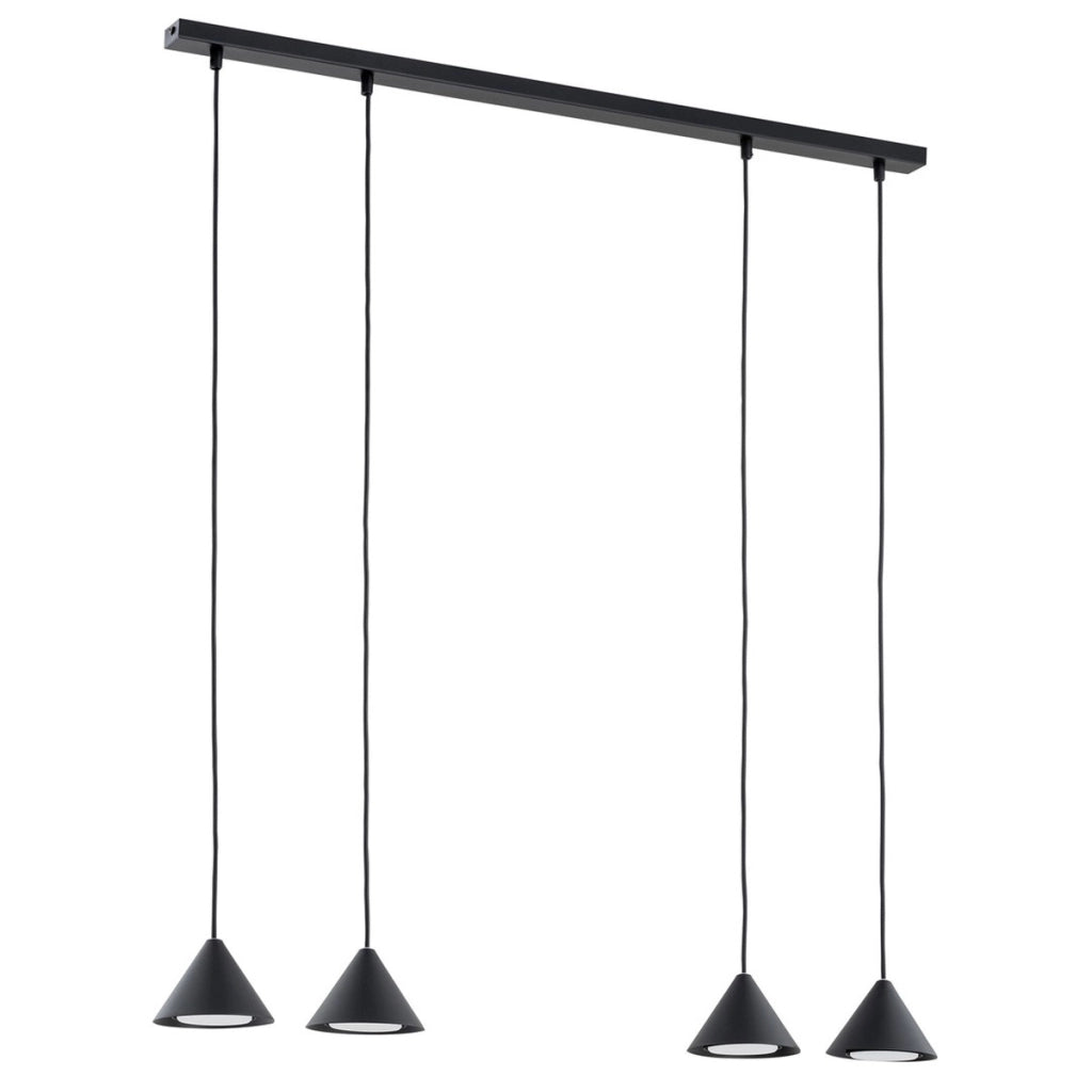 Lampada a sospensione ELIT 4 in acciaio nero opaco