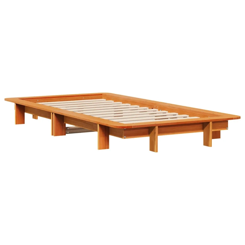 Letto senza Materasso-Struttura Letto Marrone Cera 90x200 cm Legno di Pino 340441