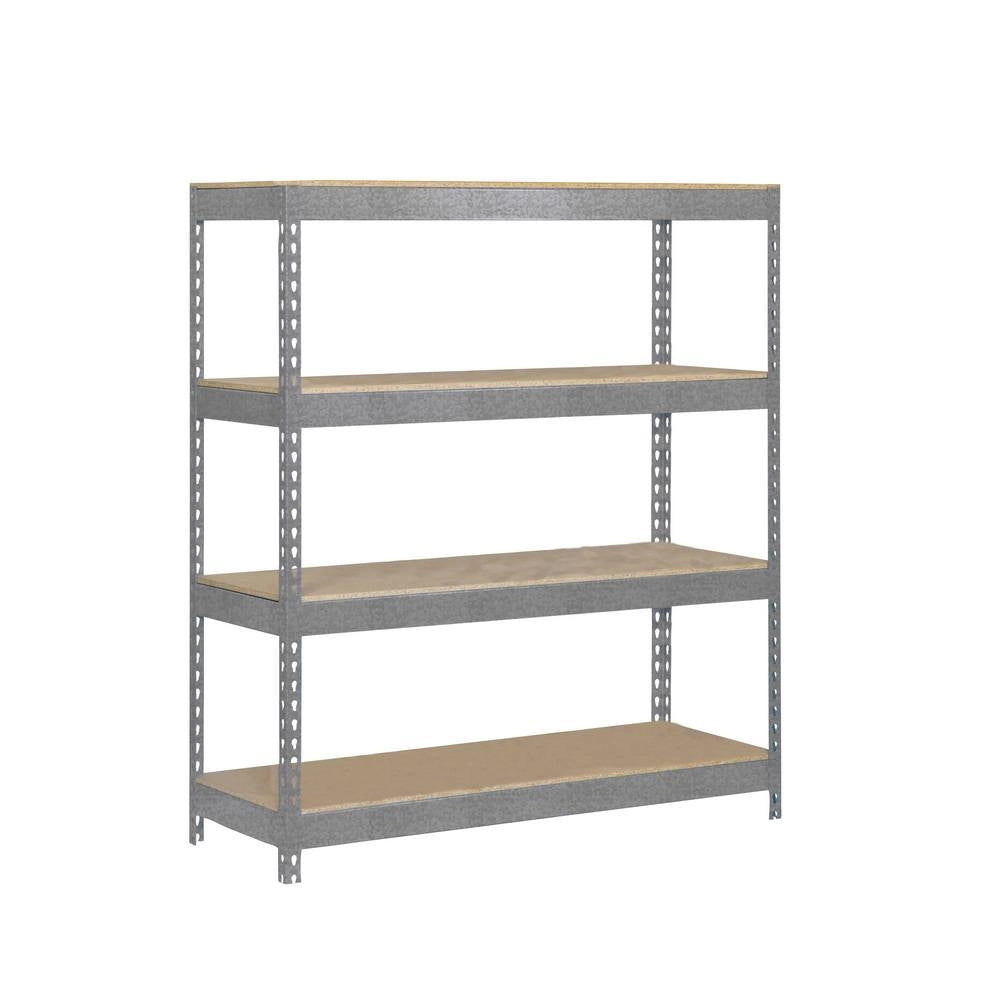 Scaffale in metallo Simon Rack senza viti colore blu/arancio/legno 4 ripiani 2000x1200x450 mm Made in Spain