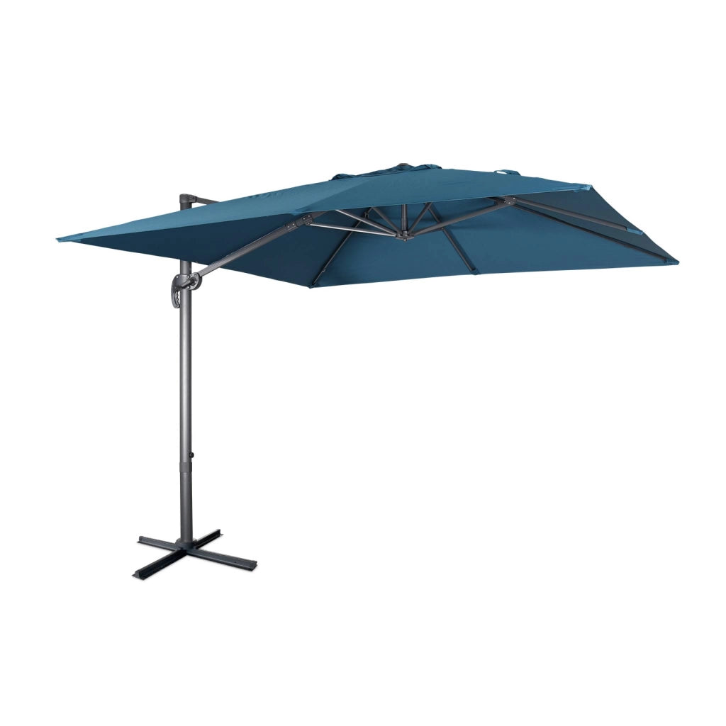 Ombrellone quadrato eccentrico, 3x3m, blu