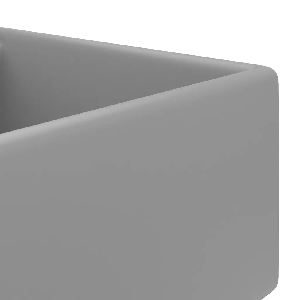 Lavabo con Troppopieno Cubico Grigio Opaco 41x41 cm in Ceramica 146949