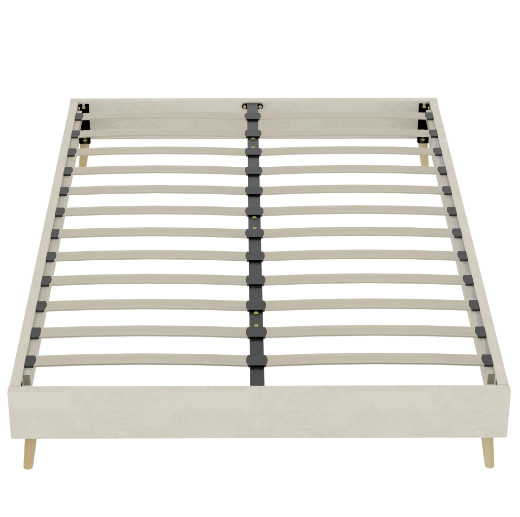 Struttura letto moderna 160x200 cm in tessuto beige