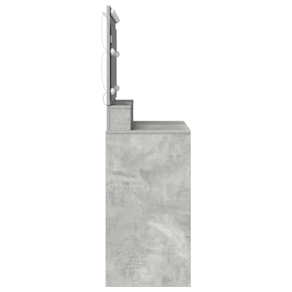 Tavolo da Trucco con specchio-Tavolo da Vanit¨¤ Grigio cemento 100 x 41 x 135 cm