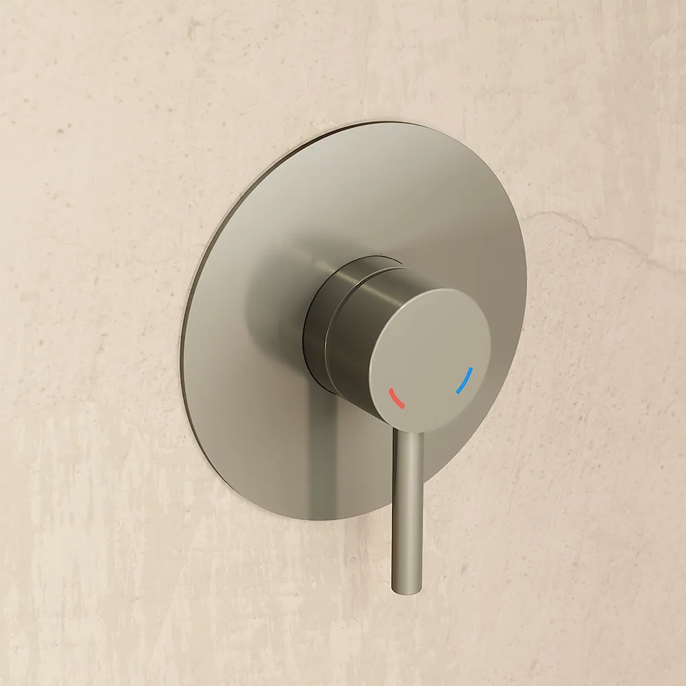 Set miscelatori: lavabo bidet senza scarico e incasso doccia monocomando nickel spazzolato | Bette
